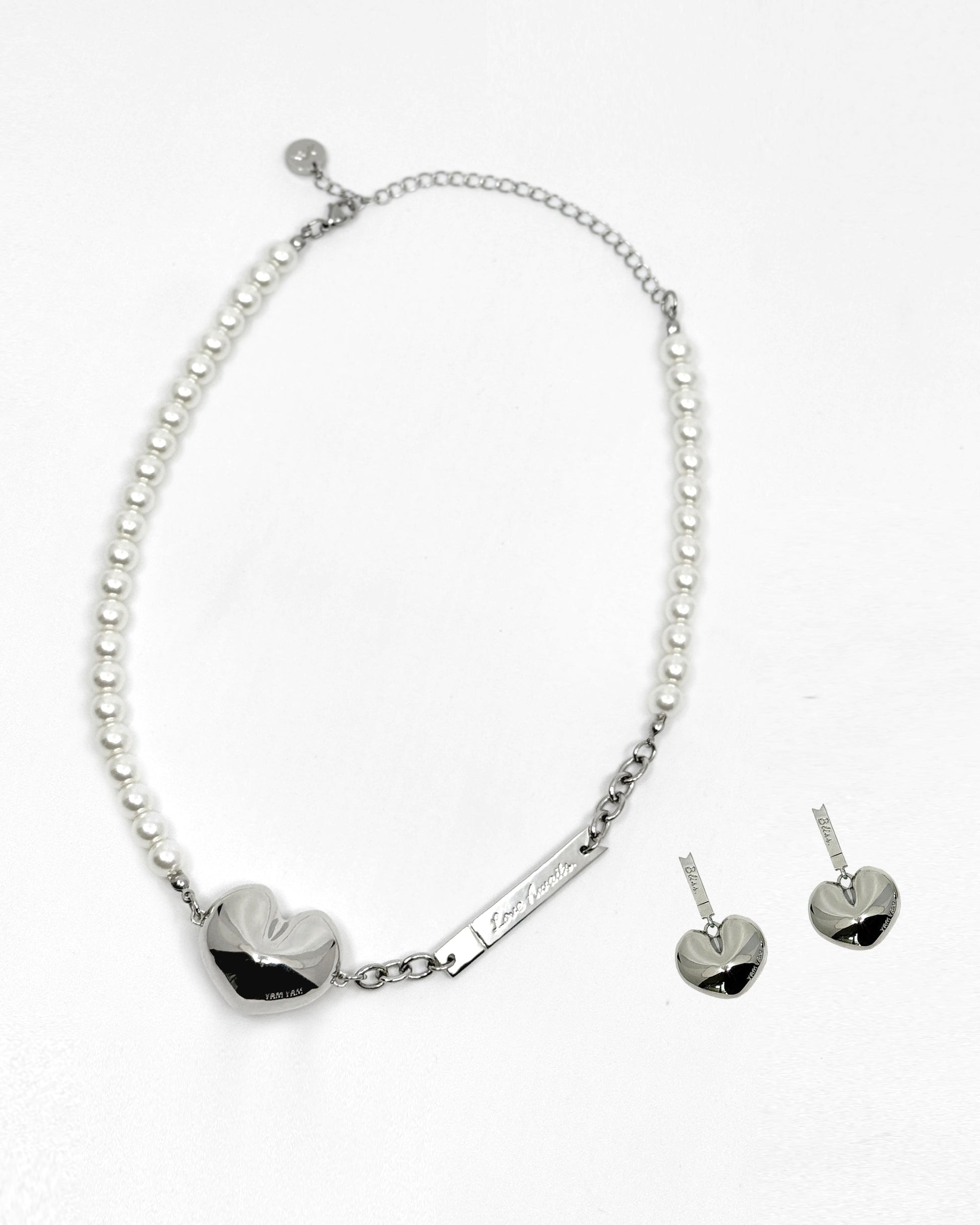 Fortune Cookie Set — 18K White Gold Plated Necklace & Earrings Bundle