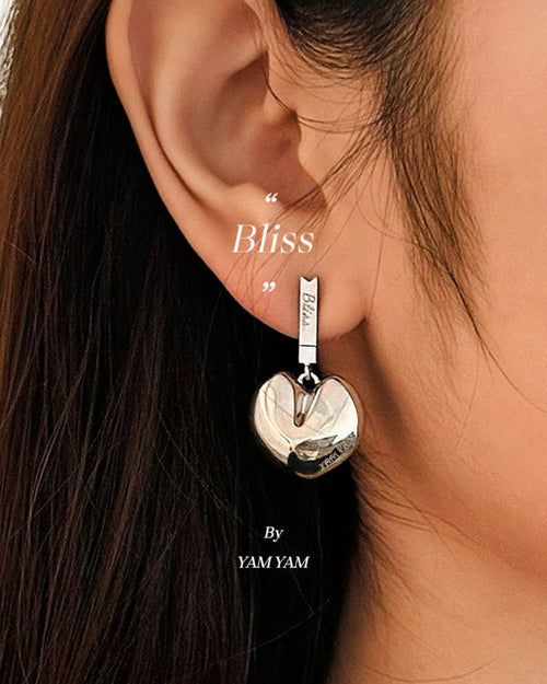 004. Bliss — 18K White Gold Plated Fortune Cookie Drop Earrings